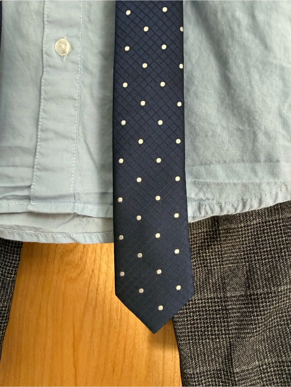 Appaman Boys Necktie Navy Blue w/ White Woven Dots Wedding Looks Formal